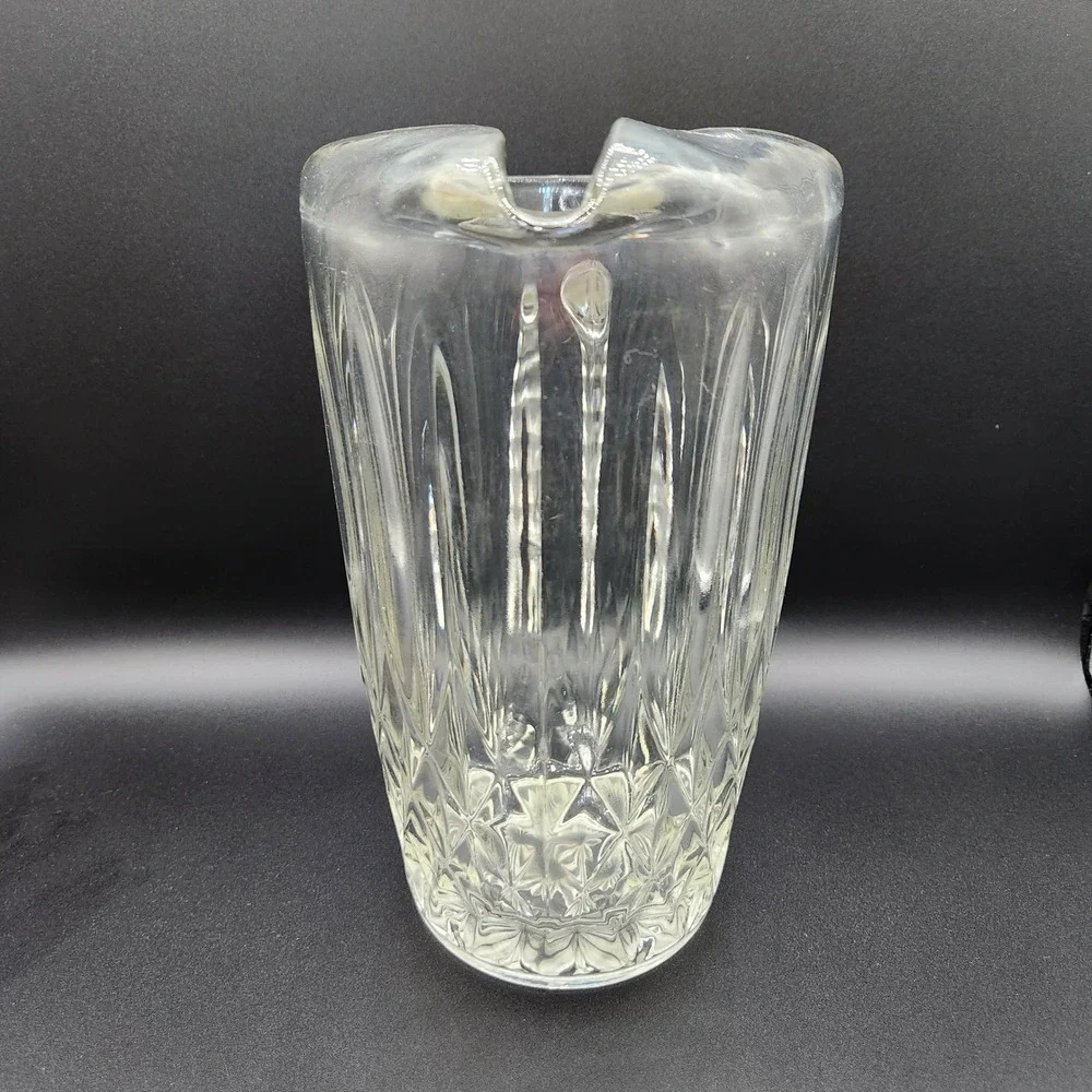 Beautiful Vintage Heavy Glass Pitcher
